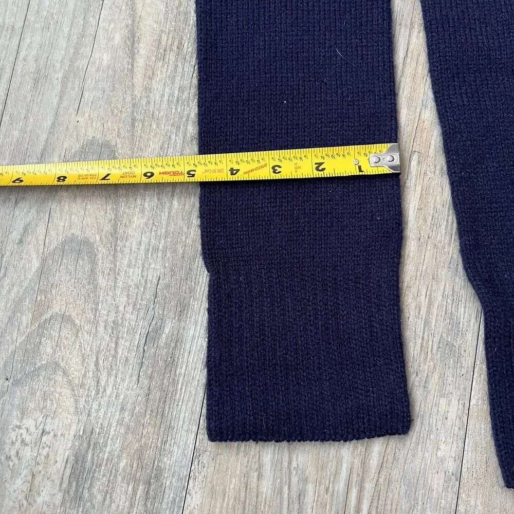 Vintage Arm Warmers Knit Nordic Navy Red Winter Christmas Holiday